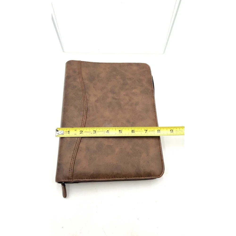 Vintage Day-Timer Organizer Planner Brown Zip Around 7 Rings 10.5x8